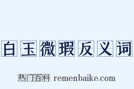 白玉微瑕反义词是什么意思的图片